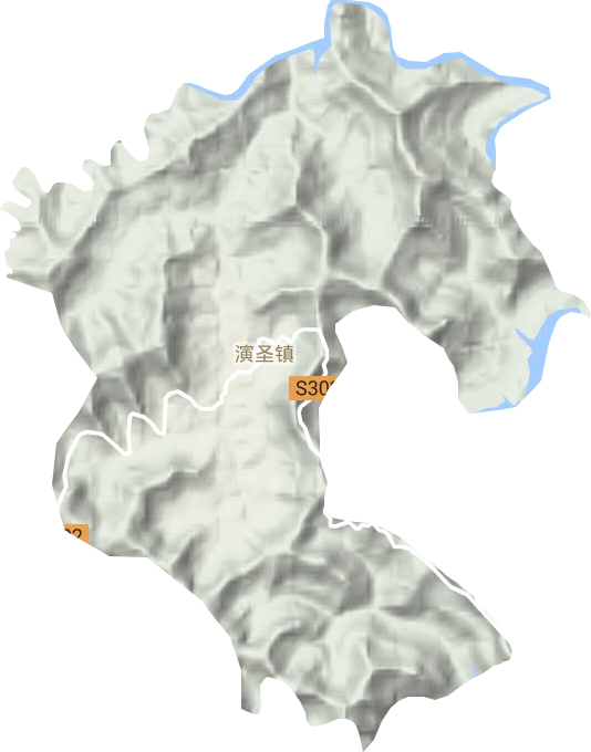 演圣镇地形地图