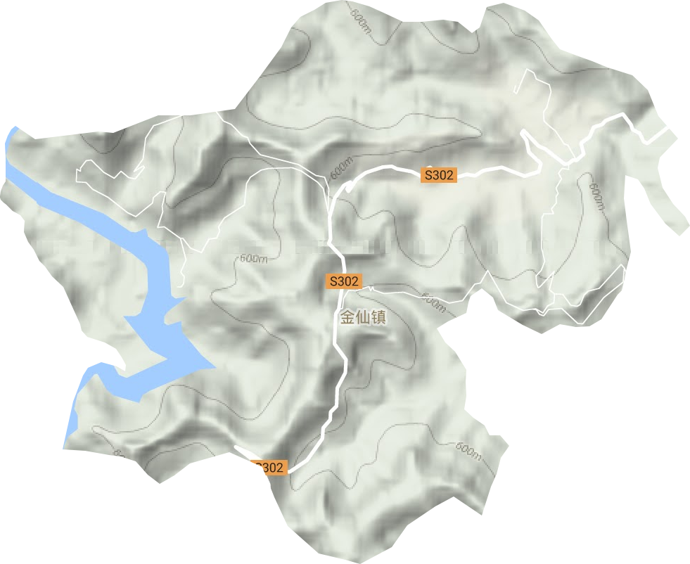 金仙镇地形地图