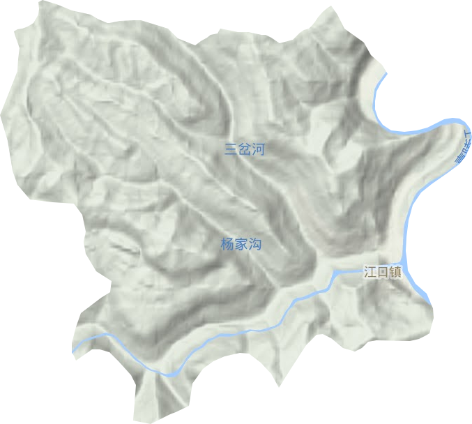 江口镇地形地图