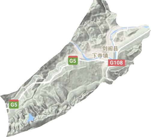 下寺镇地形地图