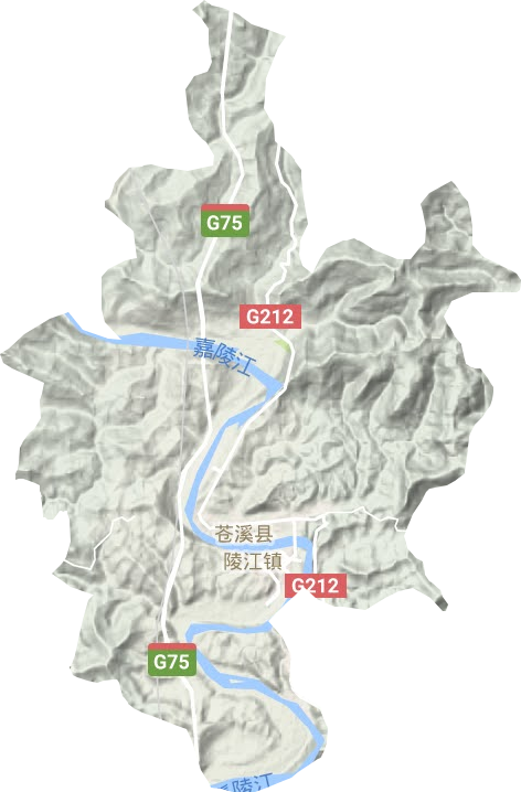 陵江镇地形地图