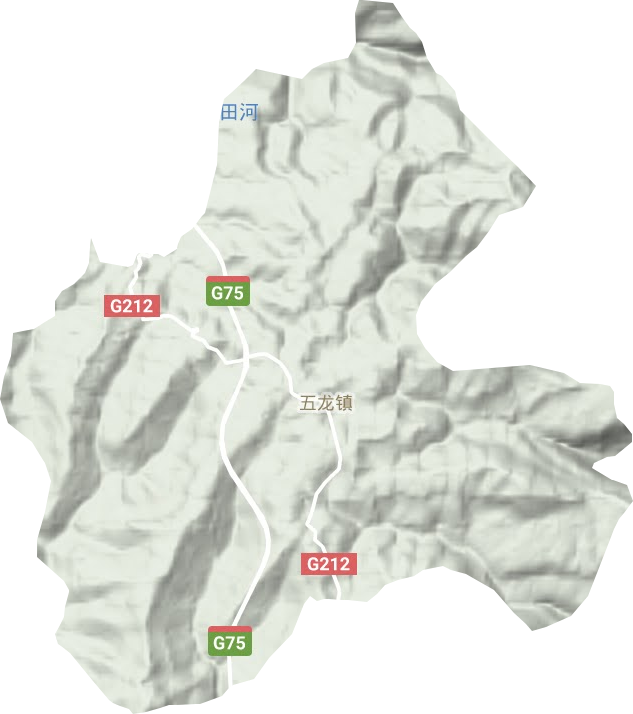 五龙镇地形地图