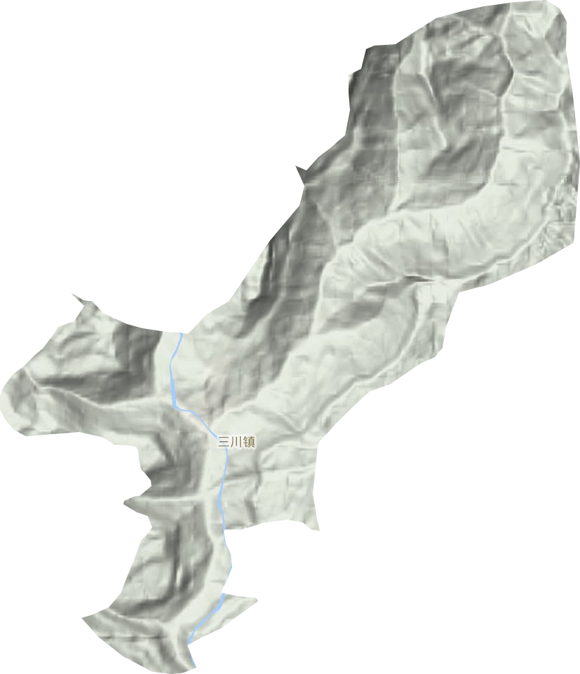 三川镇地形地图