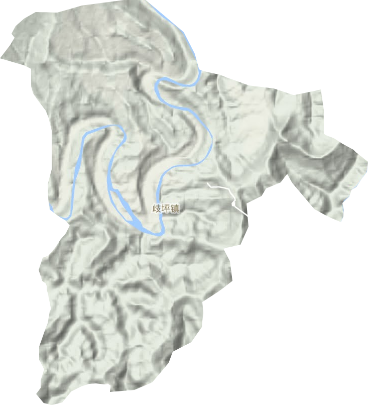 歧坪镇地形地图