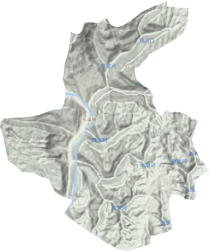 东溪镇地形地图