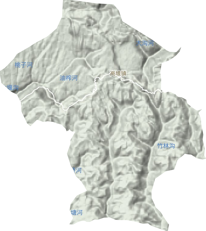 高坡镇地形地图