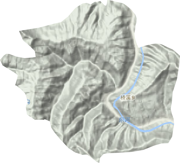 桥溪乡地形地图