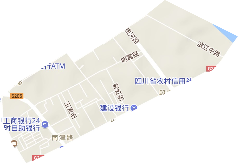 南津路街道地形地图