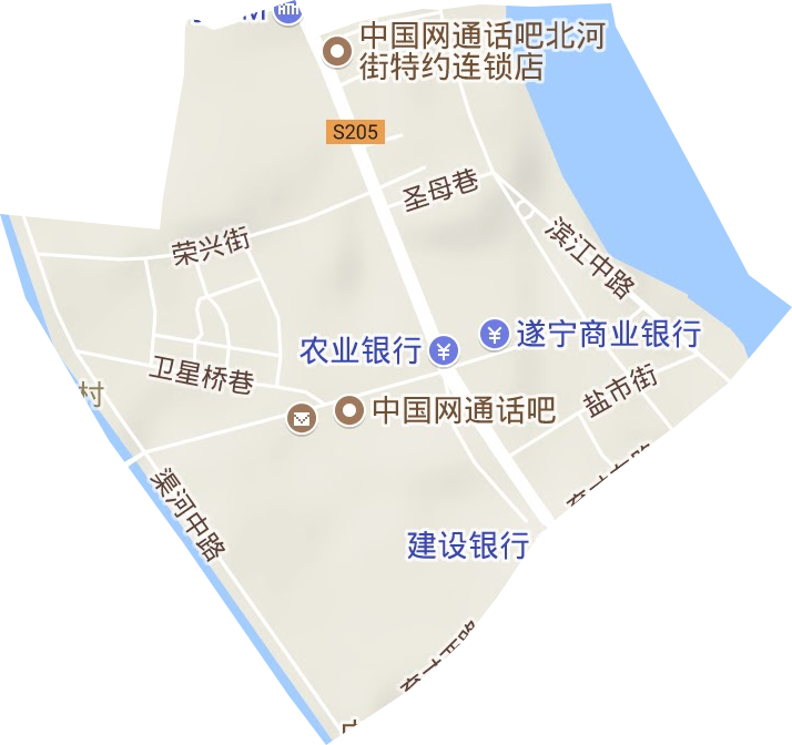 育才路街道地形地图