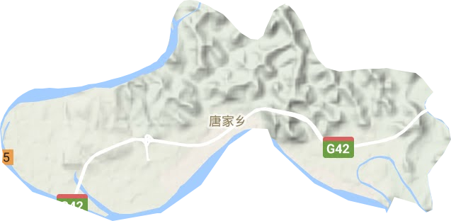 唐家乡地形地图