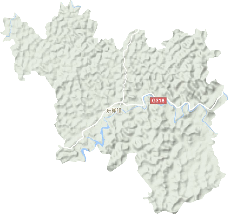 东禅镇地形地图