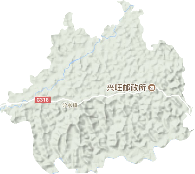 分水镇地形地图