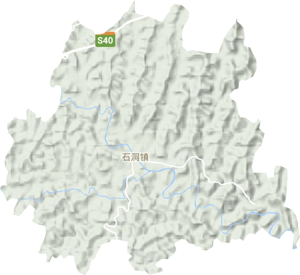 石洞镇地形地图