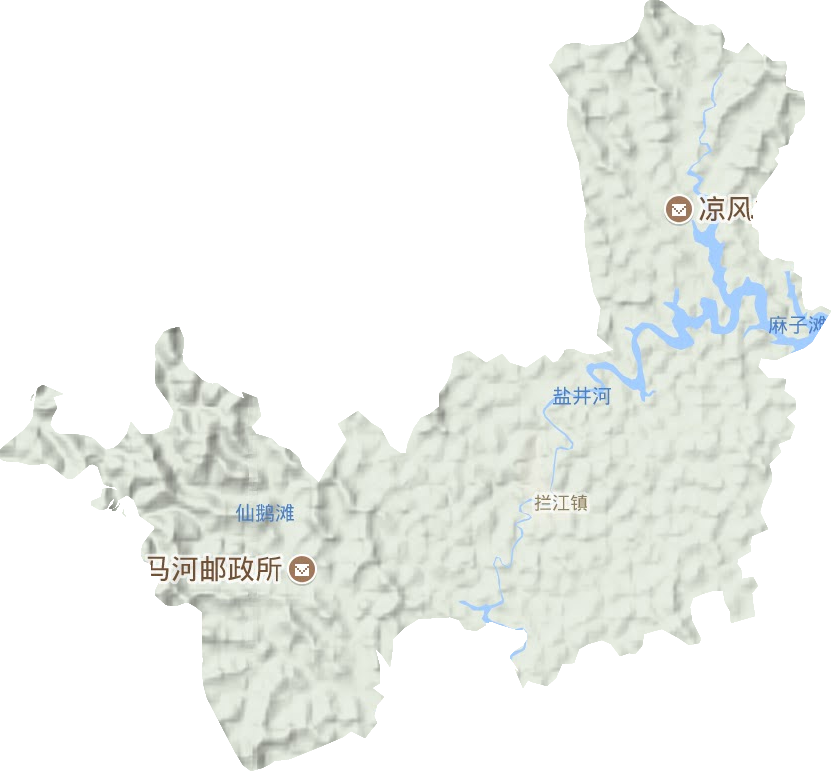 拦江镇地形地图