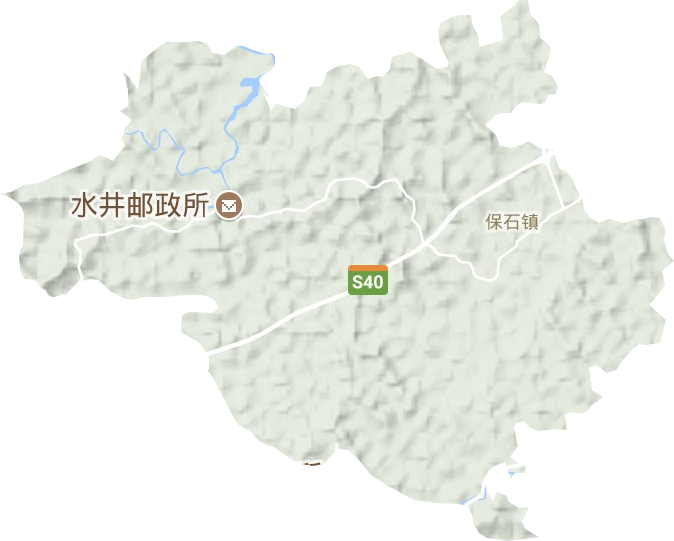 保石镇地形地图