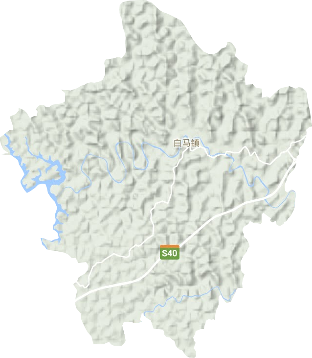 白马镇地形地图