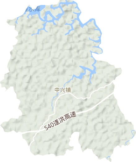 中兴镇地形地图