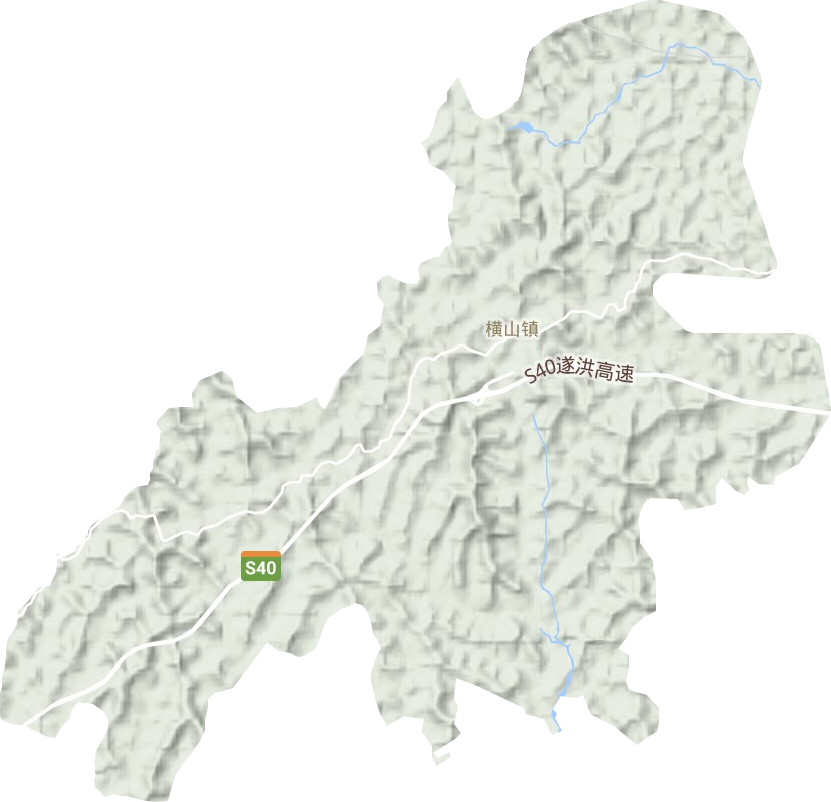 横山镇地形地图