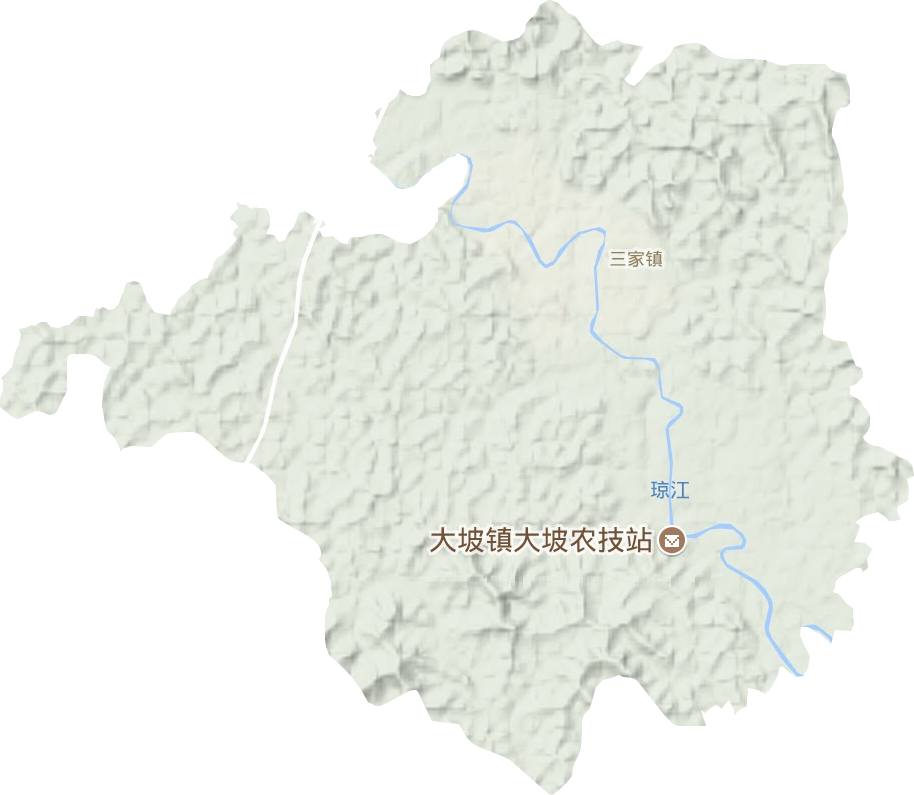 三家镇地形地图