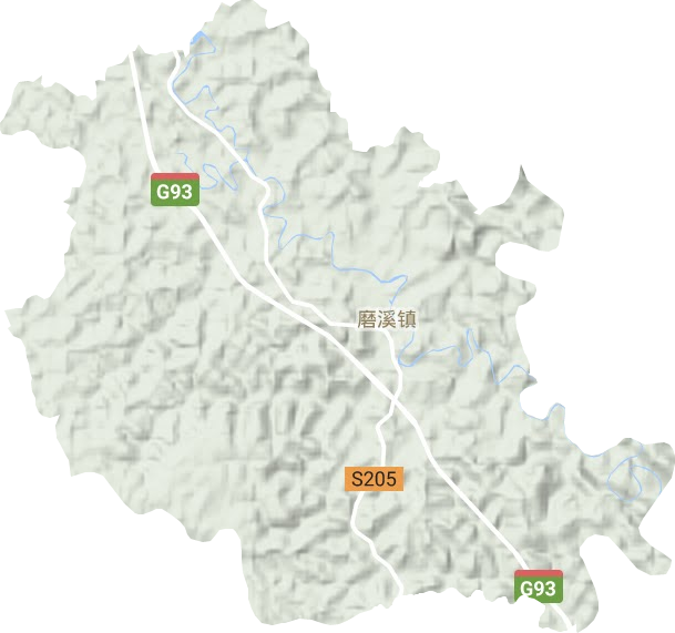 磨溪镇地形地图