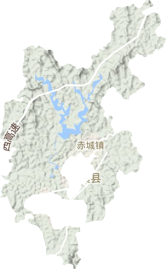 赤城镇地形地图