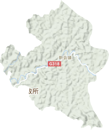 新会镇地形地图