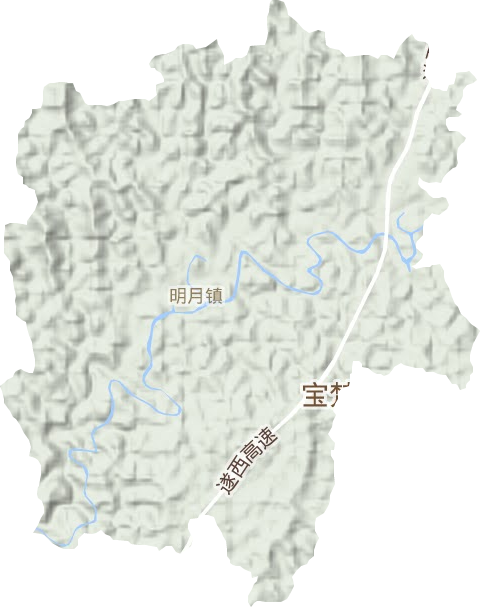 明月镇地形地图