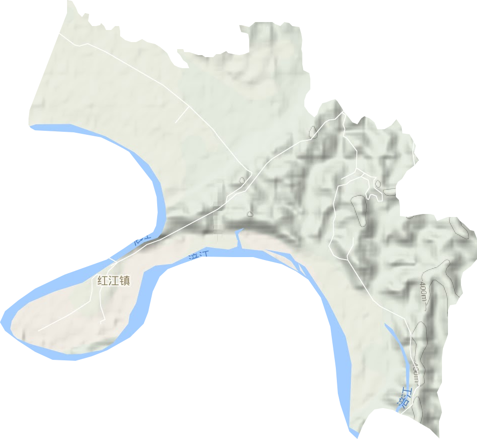 红江镇地形地图