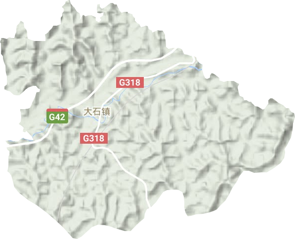 大石镇地形地图