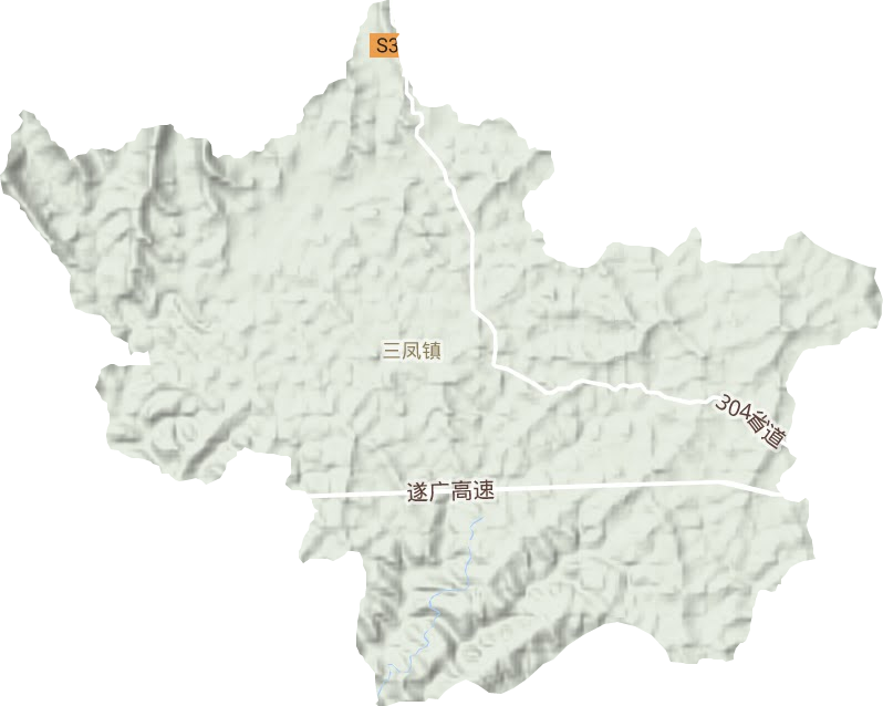 三凤镇地形地图