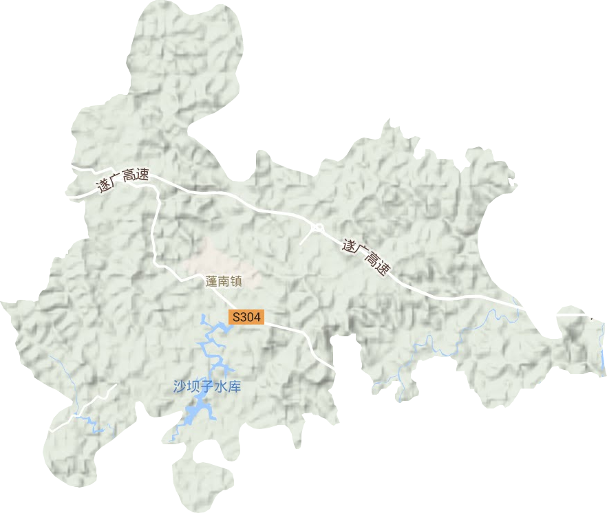蓬南镇地形地图