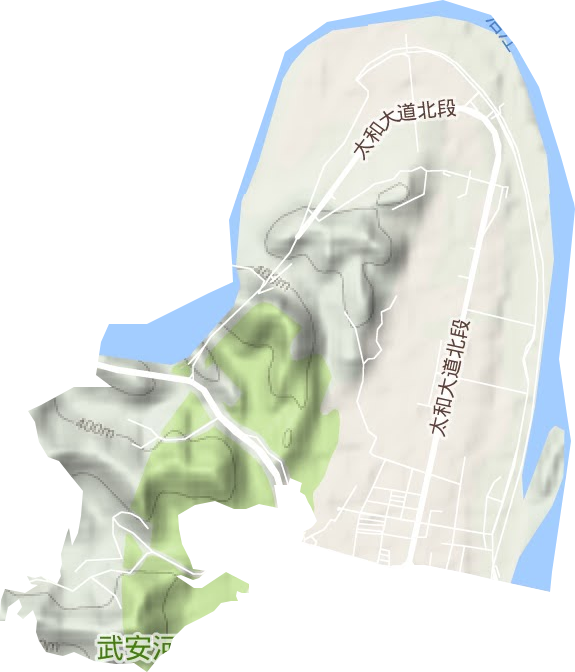 平安街道地形地图