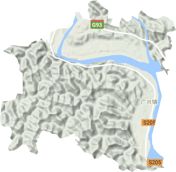广兴镇地形地图