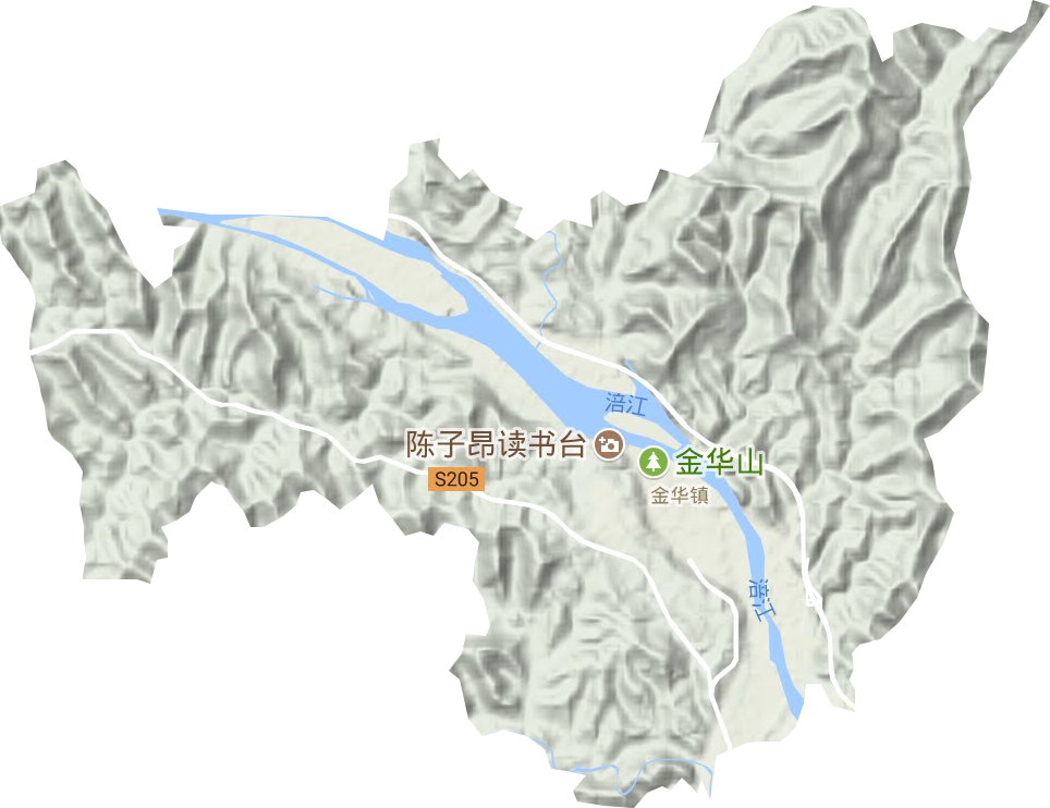 金华镇地形地图
