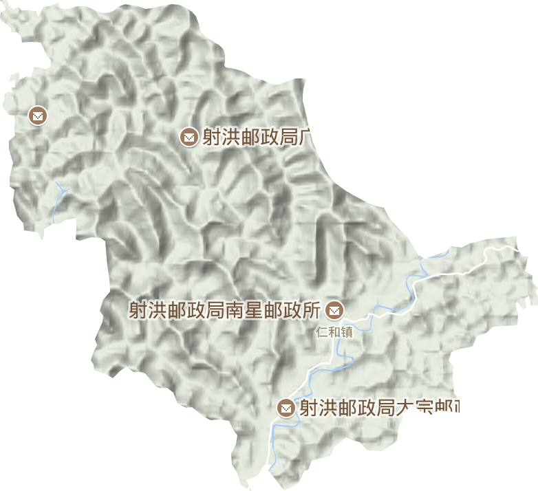 仁和镇地形地图
