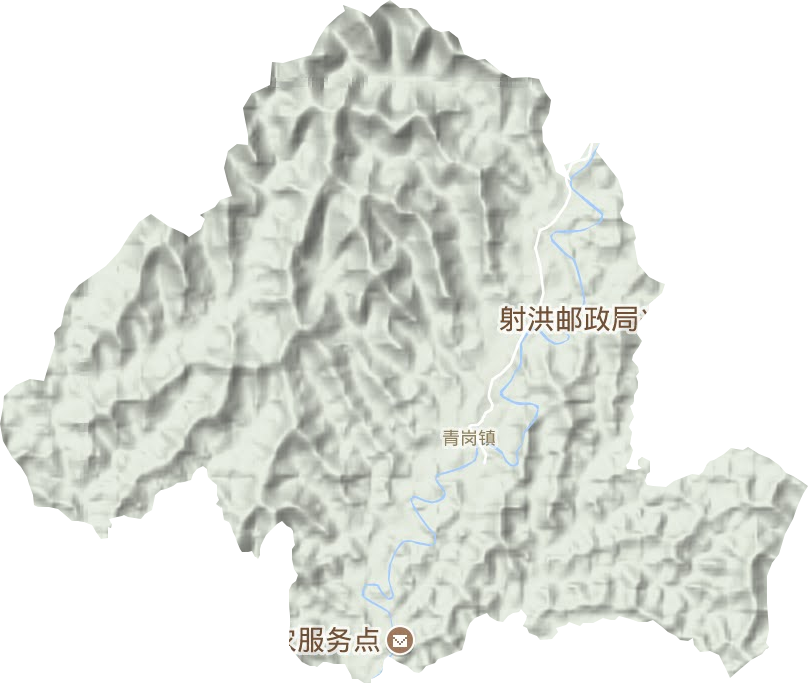 青岗镇地形地图