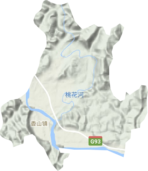 香山镇地形地图