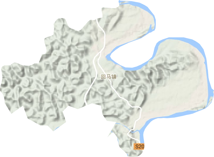 回马镇地形地图