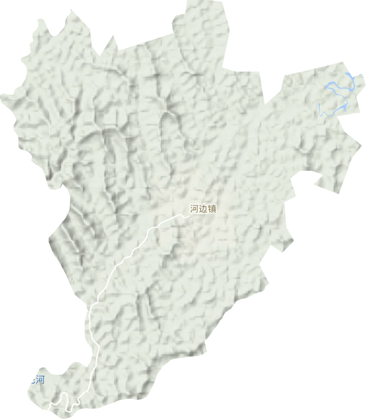 河边镇地形地图