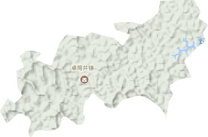 卓筒井镇地形地图