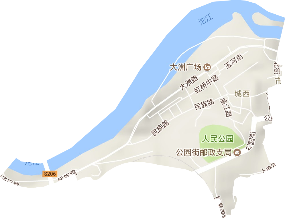 城西街道地形地图