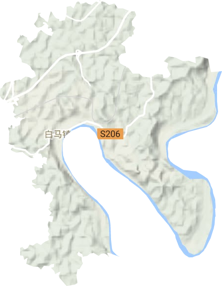 白马镇地形地图