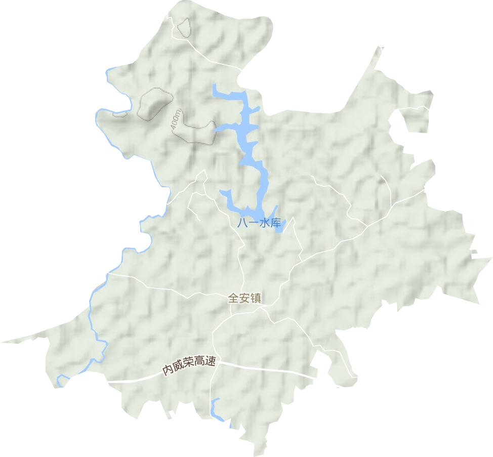 全安镇地形地图