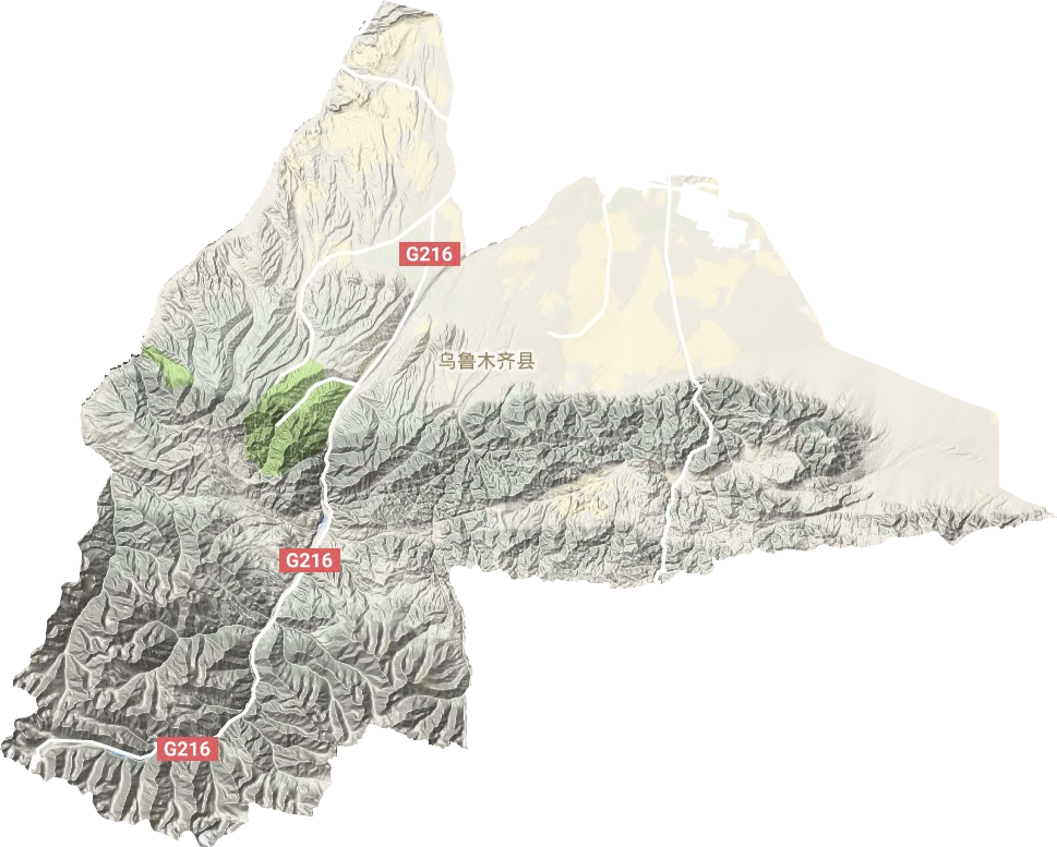 乌鲁木齐县地形地图