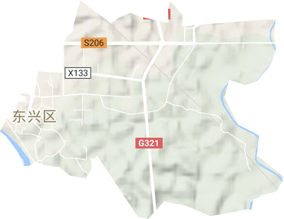 东兴街道地形地图