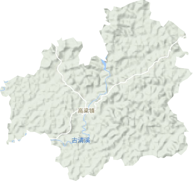 高梁镇地形地图