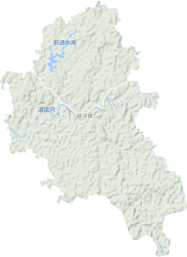 顺河镇地形地图