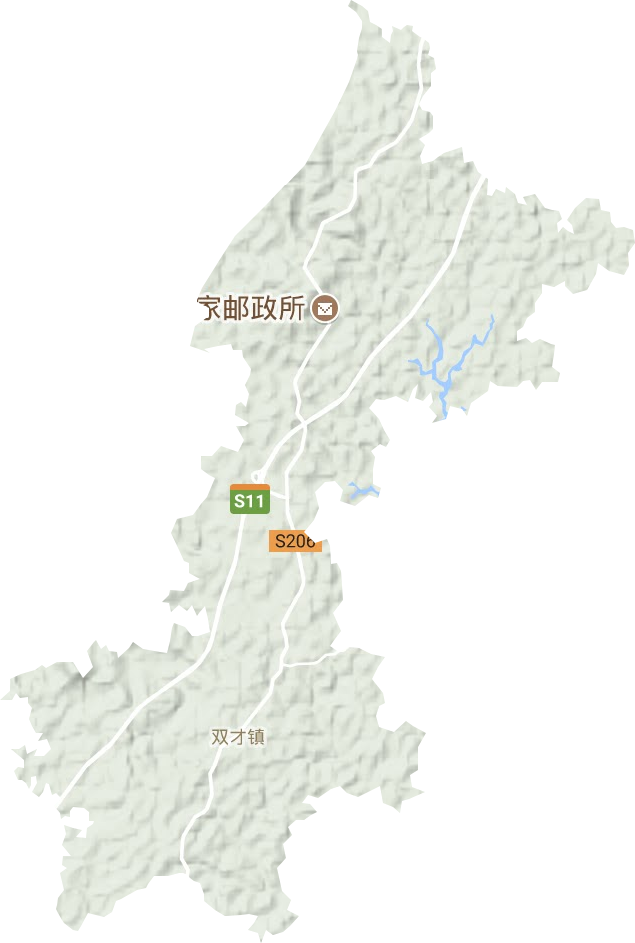 双才镇地形地图