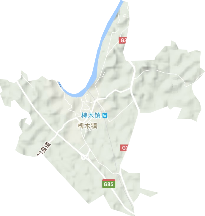 椑木镇地形地图