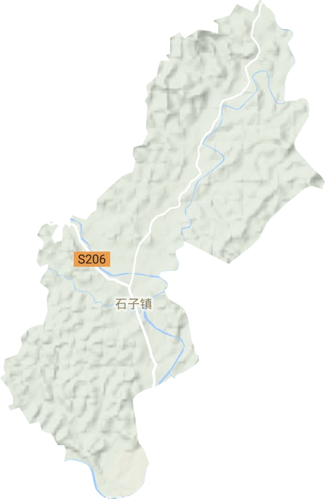 石子镇地形地图